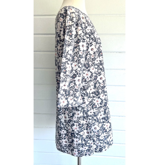 JESS BROWN Boat Neck Tunic Mini Dress in Navy Blue Floral Print - M - Picture 3 of 9